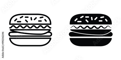 Burger icon illustration design template
