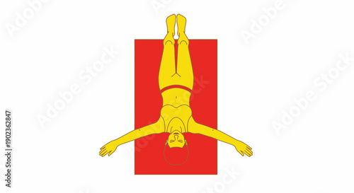 Restorative Yoga Pose: Viparita Karani (Legs Up The Wall) Relaxation Illustration. Wellness, Exercise, and Stress Relief Graphic.