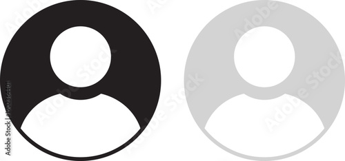 User icons. User profile icon set. Flat style vector avatar person icons for user profile or login buttons with editable stroke.