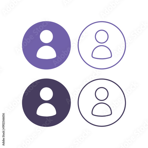 Four stylized avatar icons in circles for user profile interface design