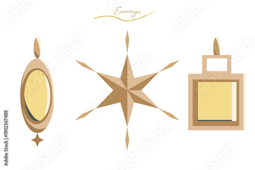 Gold geometric accessory elements