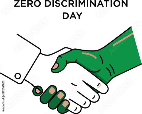 Zero Discrimination Day illustration with colorful butterfly and hand silhouettes representing diversity, equality, inclusion, and human rights for social justice awareness