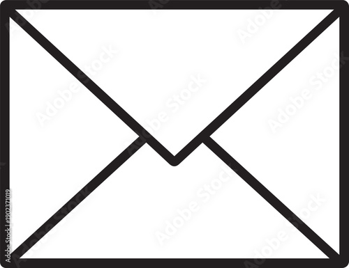 A simple black envelope icon, delivering a clean and direct visual of modern communication.