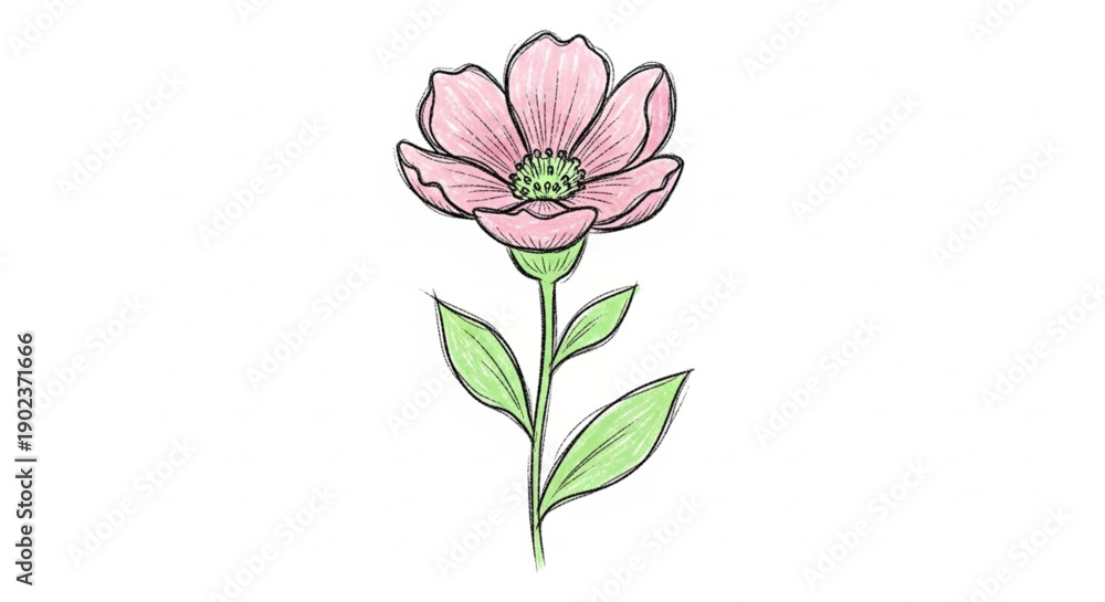 Fototapeta premium pink flower isolated on white background