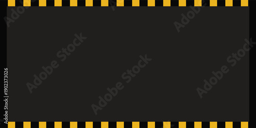 Warning frame with yellow and black diagonal stripes. Yellow and black border danger sign. Tape frame caution. Vector illustration,eps.10