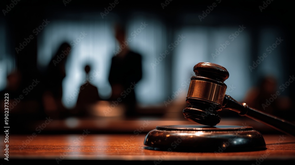 Fototapeta premium Family custody court hearing family law courtroom justice with judge gavel divorce custody case environment