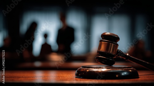 Family custody court hearing family law courtroom justice with judge gavel divorce custody case environment