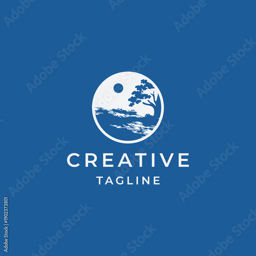 simple tree logo design template elements