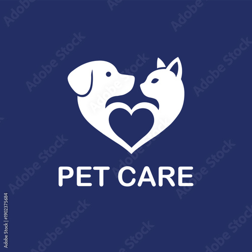 Pet care logo, dog logo, cat logo