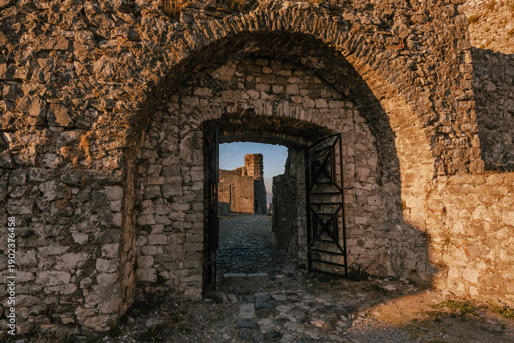 Fototapeta premium Rozafa Castle Gate and Inner Courtyard in Shkoder