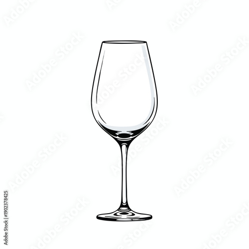 Transparent Wine Glass on White Background