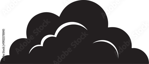 Black and white cloud with crescent moon
