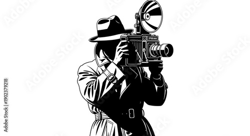 Vintage Cameraman Illustration