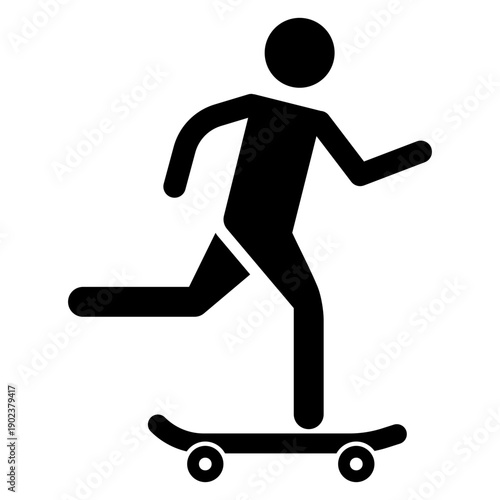 Man is riding a skateboard