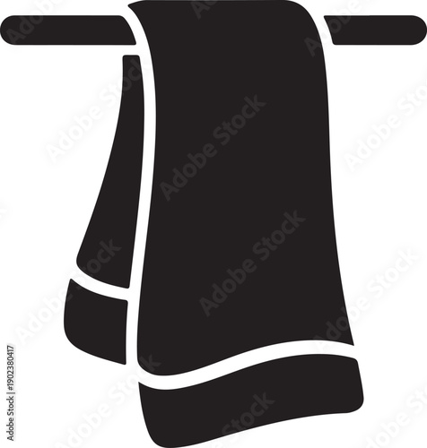 Black and white of a draped garment on a hanger
