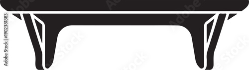 Black and white traced outline of a table with legs