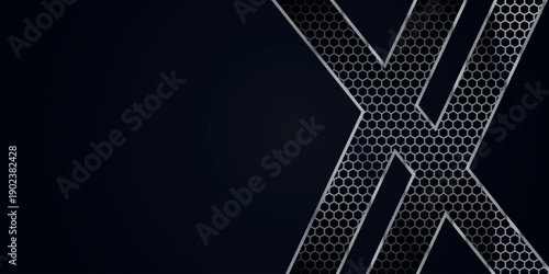 Abstract background with mesh pattern and shiny metal texture. Modern and futuristic background concept with empty space for text. Vector vol. 2