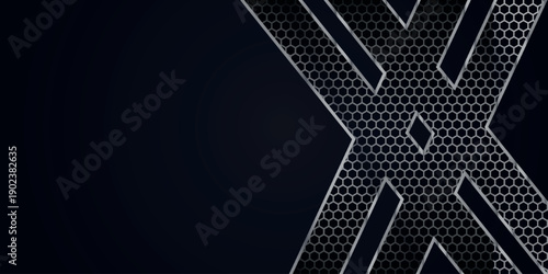 Abstract background with mesh pattern and shiny metal texture. Modern and futuristic background concept with empty space for text. Vector vol. 3