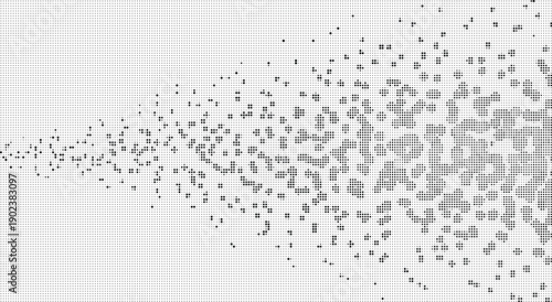 Black dots of varying sizes on a white background creating a gradient effect pattern texture