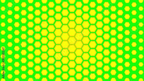 Rotate yellow hexagon geometric pattern on green background