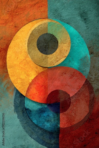 An abstract representation of harmony, promoting mental wellness through vibrant colors and soothing shapes that evoke peace.