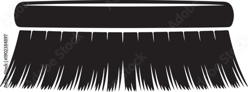 Black Brush with Long Bristles and Wooden Handle cleaning tool