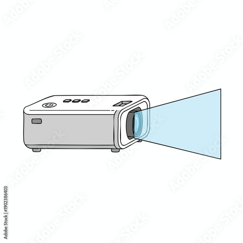 Illustration of a projector device with light beam