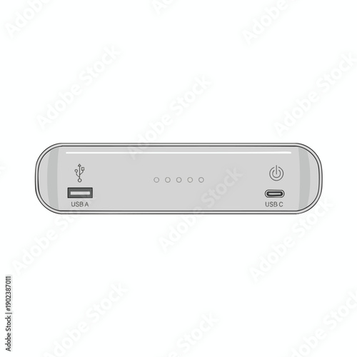 Portable Power Bank with USB Ports and Battery Level Indicator