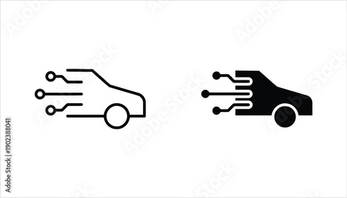 Electric car icon symbolizing speed and technology