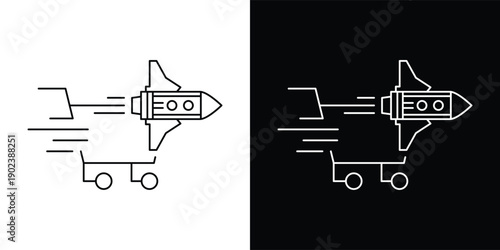 The dual presentation in light and dark background versions highlights its versatility for different UI themes. This icon is perfectly suited for e-commerce platforms, mobile apps, online marketplaces