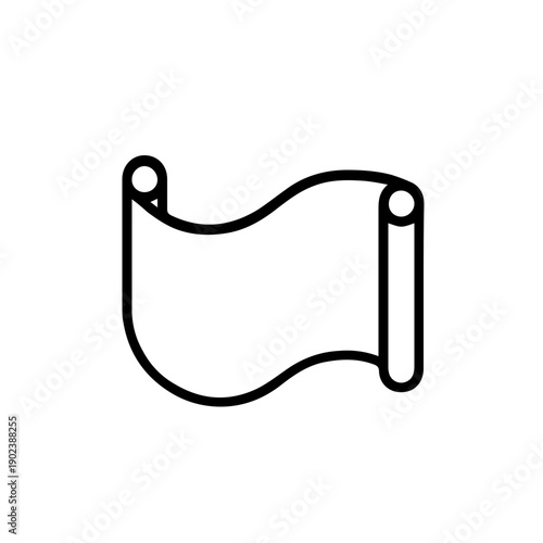 Minimalist scroll paper line icon vector illustration isolated on white background