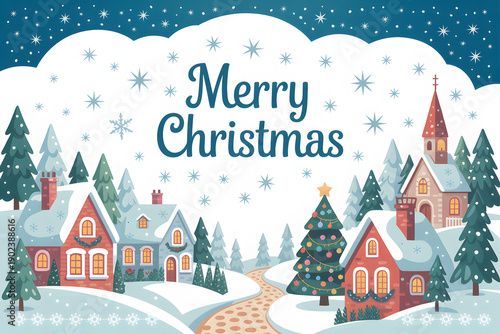 Merry Christmas typography with a pictue