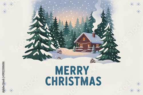 Merry Christmas typography with a pictue