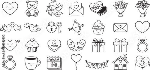 20 icon of cute valentine gesture