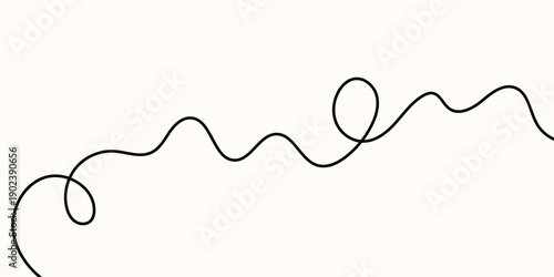 Line cable drawing for squiggle curve long and abstract tangle thin Wavy curvy thread for black pattern line and loop squiggly spring Line continuous doodle for squiggle design cable and curve