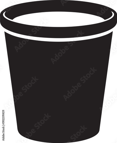 Black paper cup with white rim and base disposable