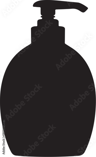 Black Silhouette of a Pump Bottle soap dispenser liquid soap