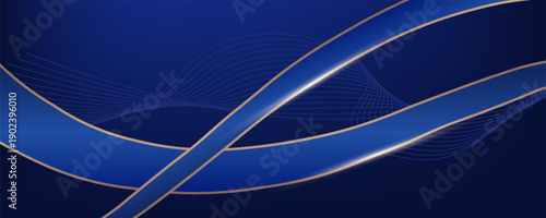 Deluxe navy blue wavy line abstract background, 