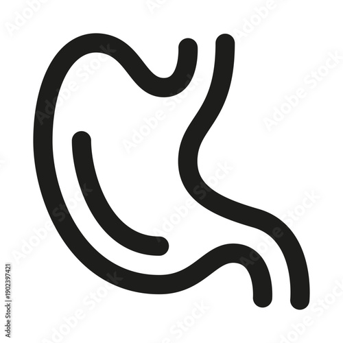 Stomach Professional Modern Line Icon. Minimal and unique medical symbol representing digestive system, healthcare, anatomy, and gastrointestinal health