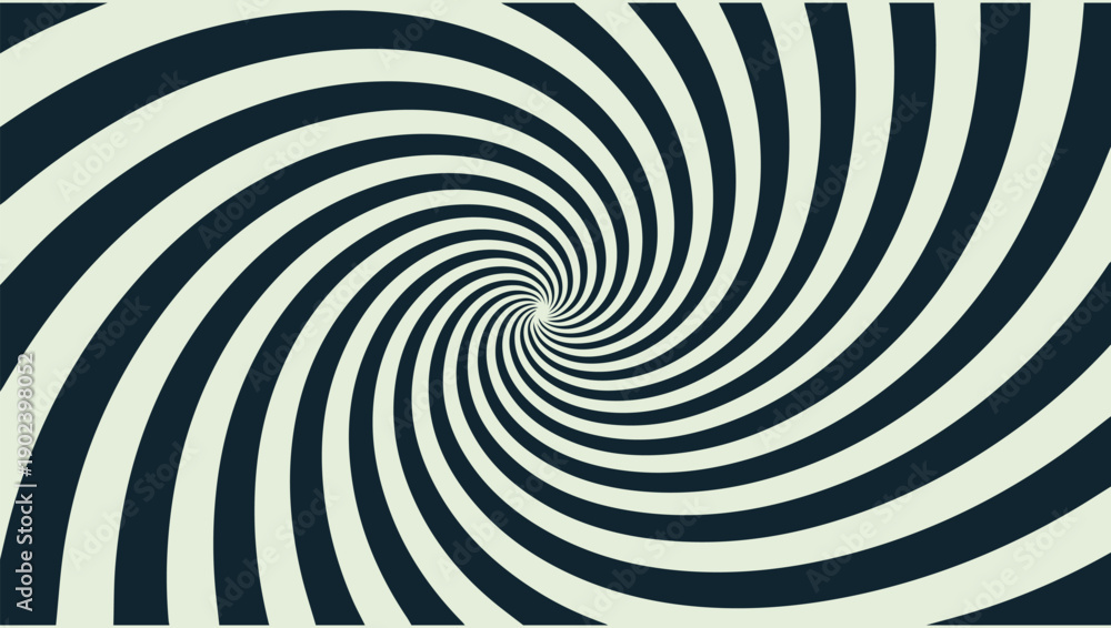 Naklejka premium Hypnotic spiral pattern with contrasting dark and light bands creates visual illusion