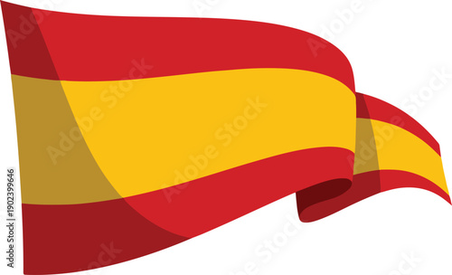 Stylized depiction of the national flag of spain waving gently