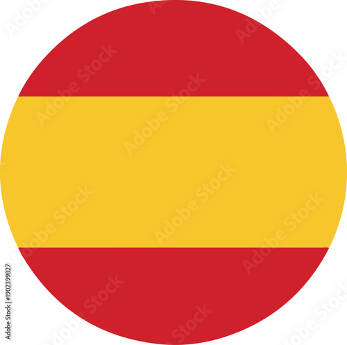 Circular icon of the national flag of spain