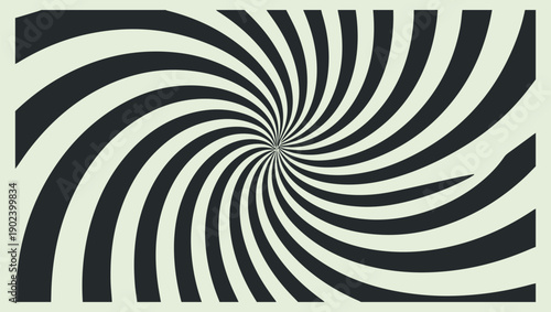 A hypnotic optical illusion featuring swirling black and white lines