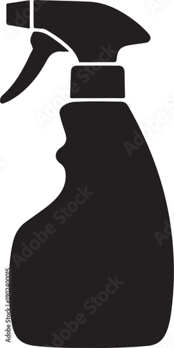 Black spray bottle with trigger sprayer liquid container