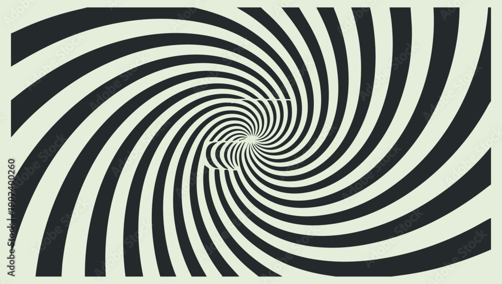 Obraz premium A captivating optical illusion featuring a swirling spiral of black and white stripes