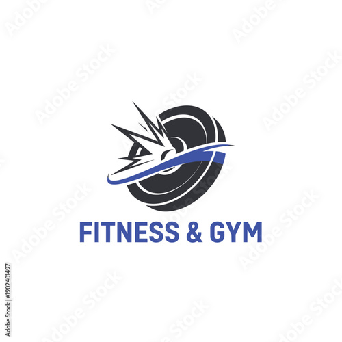 Dynamic Fitness Logo Design with Abstract Elements and Modern Typography