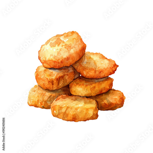 chicken nuggets hand drawn vector illustration