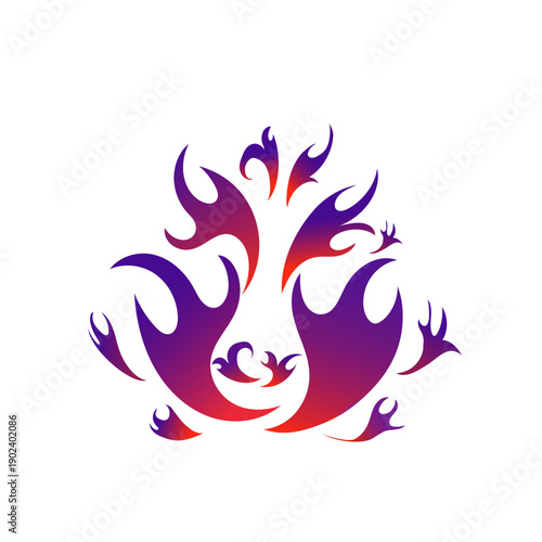 Arcane Flame Emblem – Mystical Fire Energy Symbol