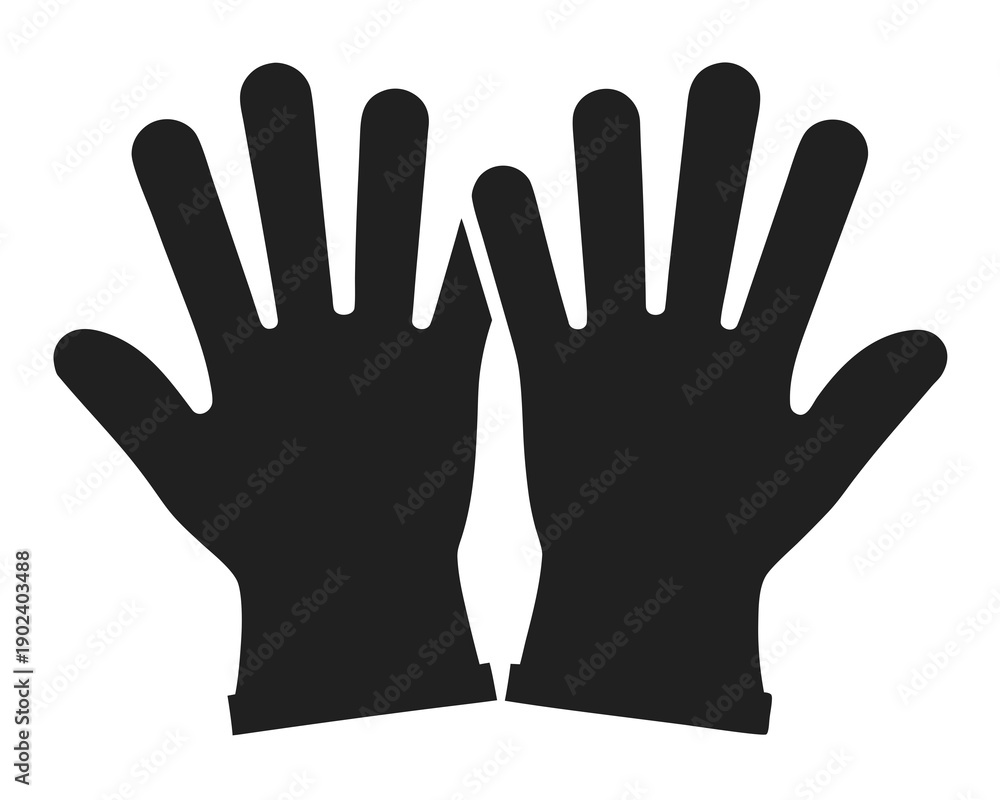 Obraz premium Gardening gloves silhouette vector illustration isolated on white background
