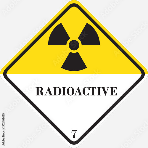 Radioactive Warning Sign with Radiation Symbol vector illustration